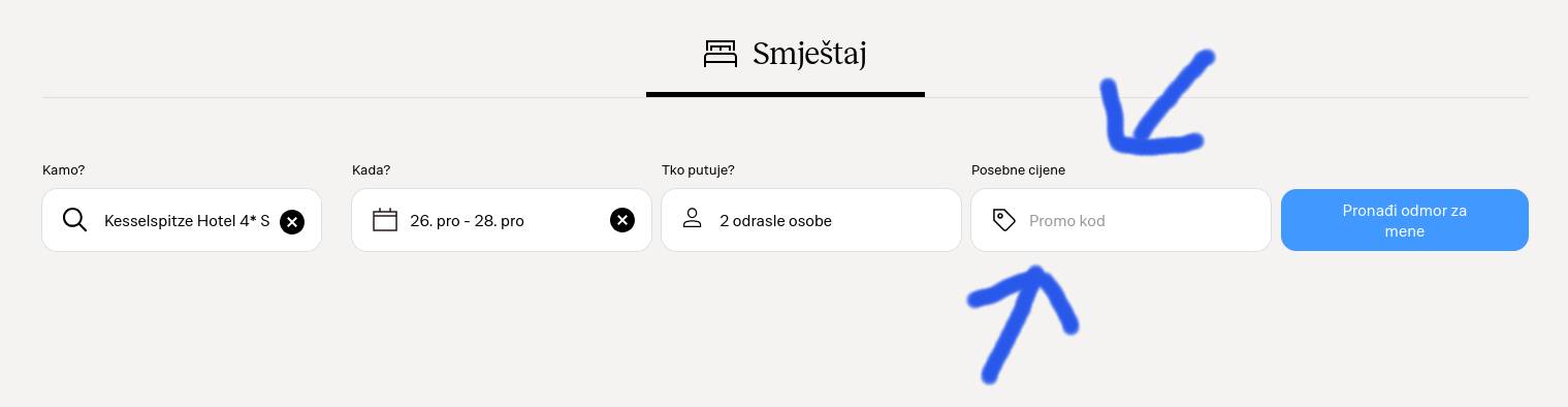 Primjer Valamar vaučer koda u e-mailu